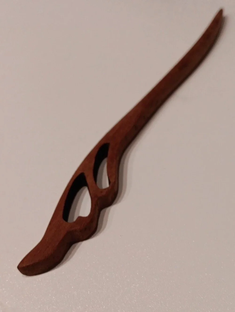 Handcrafted Brown Wooden Hair Stick - Classic Womens Accessory